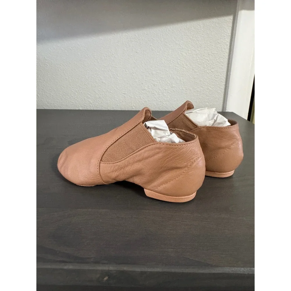 Capezio E-Series Jazz Shoes Tan Leather Slip On Dance Shoes‎ EJ2 Kids 12M